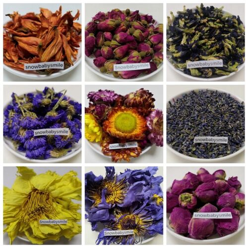 60 Kind Dried Flowers Petals Herbal Leaf Herbs Multiple Use Bath Bomb Soap Resin - Afbeelding 1 van 61