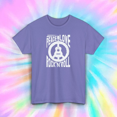 Peace Love Rock N Roll Music Guitar Graphic T-Shirt Vintage Style S-5XL - 第 9/12 張圖片