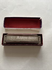 Vintage M. Hohner "Marine Band" Harmonica No.1896 Key A w/ Box