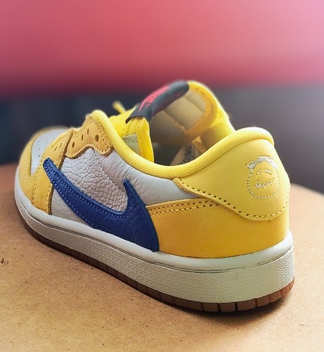 Jordan 1 Low Og SP x Travis Scott Canary Kinder (Ps) DZ5909-700 Größe 12,5c - Bild 3 von 8