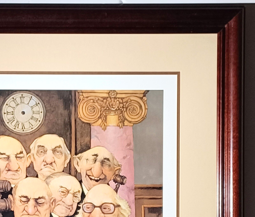 LISTED CHARLES BRAGG "MAY IT PLEASE THE COURT" PENCIL SIGNED COLORED LITHOGRAPH - Picture 8 of 11