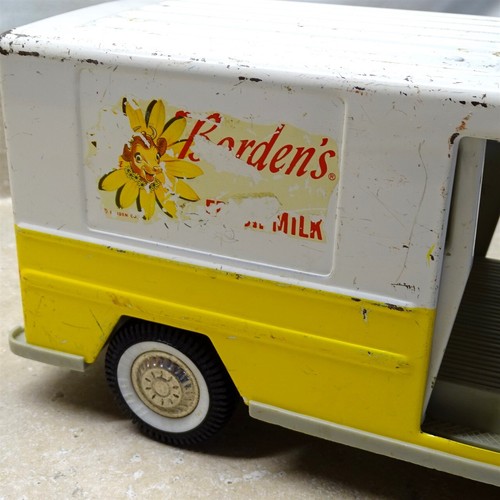 Vintage Buddy L Borden's Fresh Milk Delivery Truck, Van Pressed Steel Vehicle - Picture 17 of 22