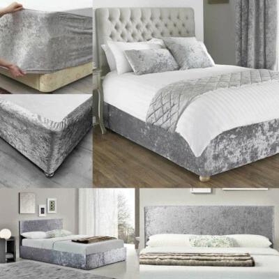 Velvet Divan Bed Base Wrap Cover Valance Single Double King Super King Size