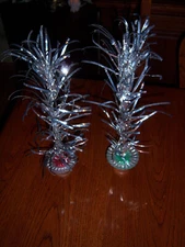   ~~VTG MCM RETRO SILVER ALUMINUM TREE BRANCH DOUBLE GLO CANDLE HOLDER DISPLAYS