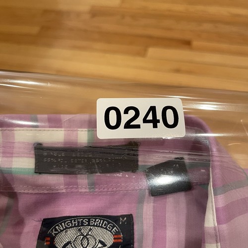 Knightsbridge Herren Button Down Hemd Kurzarm Gr. M rosa weiß grün kariert - Bild 5 von 5