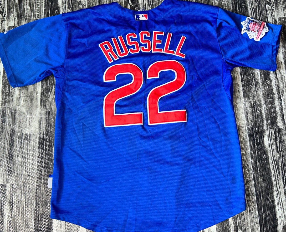 Majestic MLB Chicago Cubs Addison Russell #22 Jersey Cool Base sz 40  Embroidered