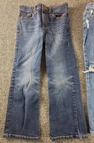 Cat And Jack Boys Size 6 Blue Jeans 2 Pair Distressed Bootcut Relaxed Straight - Picture 2 of 9