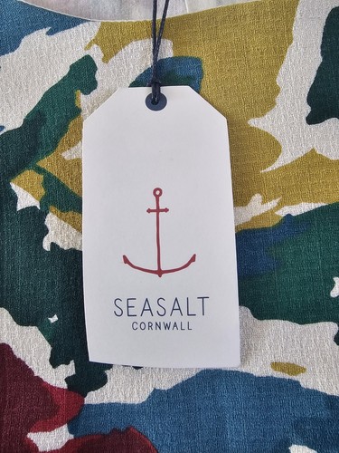 Seasalt Merthen Midi-Sommerkleid abstrakter Druck Baumwolle Größe 8 Tall neu mit Etikett - Bild 13 von 14