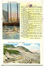 Prelinen Postcard - Cape Cod, Massachusetts - Old Cape Cod Poem by John Chipman