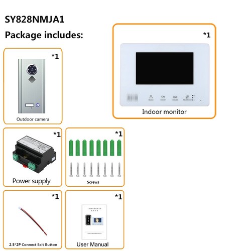 BUS 2 Wire Intercom systems Kit 1/2/3/4 Units Apartment 7 Inch Video Door Phone - Picture 10 of 16