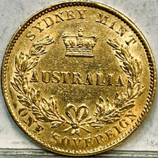 AUSTRALIA 1870 S GOLD SYDNEY SOVEREIGN LOW MINT KEY DATE RARE HIGH GRADE #08