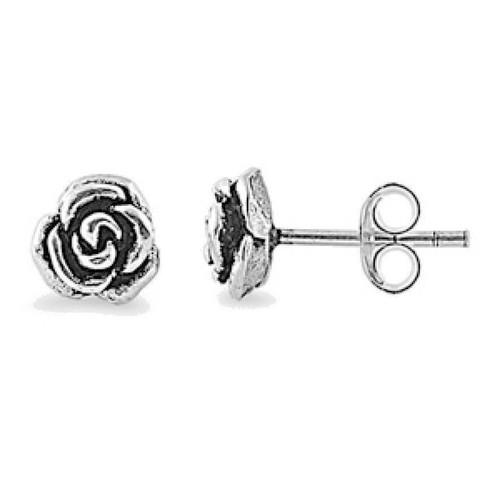 Rose Stud Earrings Sterling Silver 925 Flower Floral Best Price Jewelry Gift - 第 1/2 張圖片