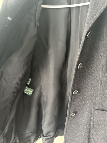 LRL Ralph Lauren Wool Angora Blend Black Button Jacket Blazer SIZE 8 - Picture 3 of 12
