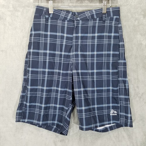RBX Shorts Mens 30 Blue Plaid Performance Hybrid Stretch Bermuda - Imagen 1 de 12