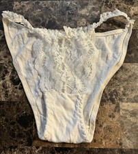 VINTAGE RENE ROFE STRING BIKINI PANTY SIZE 5. WHITE