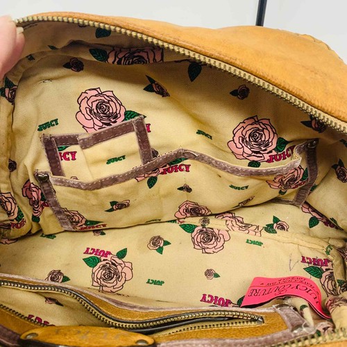JUICY COUTURE Vintage beige hellbraune Leder-Schultertasche ""sehr selten"" groß - Bild 11 von 11