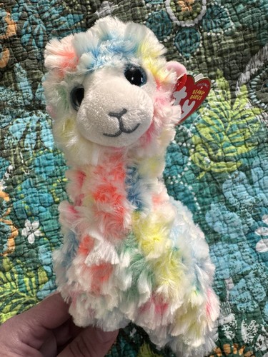 TY Beanie Baby - LOLA the Rainbow Llama (6 inch) - MWMTs Stuffed Animal Toy