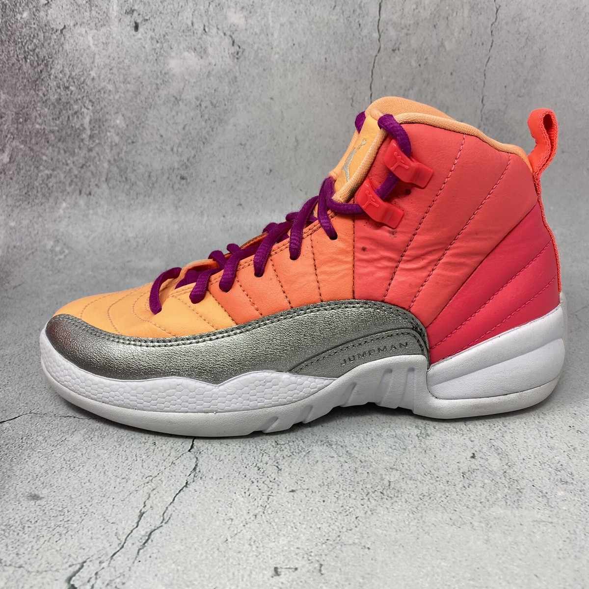 Nike Air Jordan 12 Retro Sunrise GS Hot Punch 510815-601 Sz 4.5Y