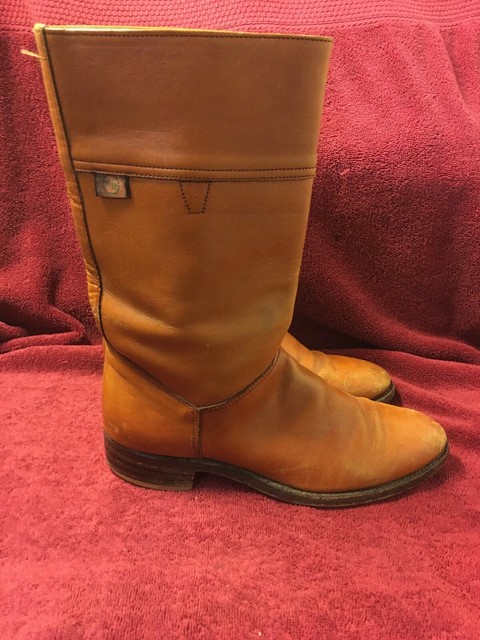 Vintage Brown Leather Double H HH Western Engineer Boots Men's Size 8 | eBay