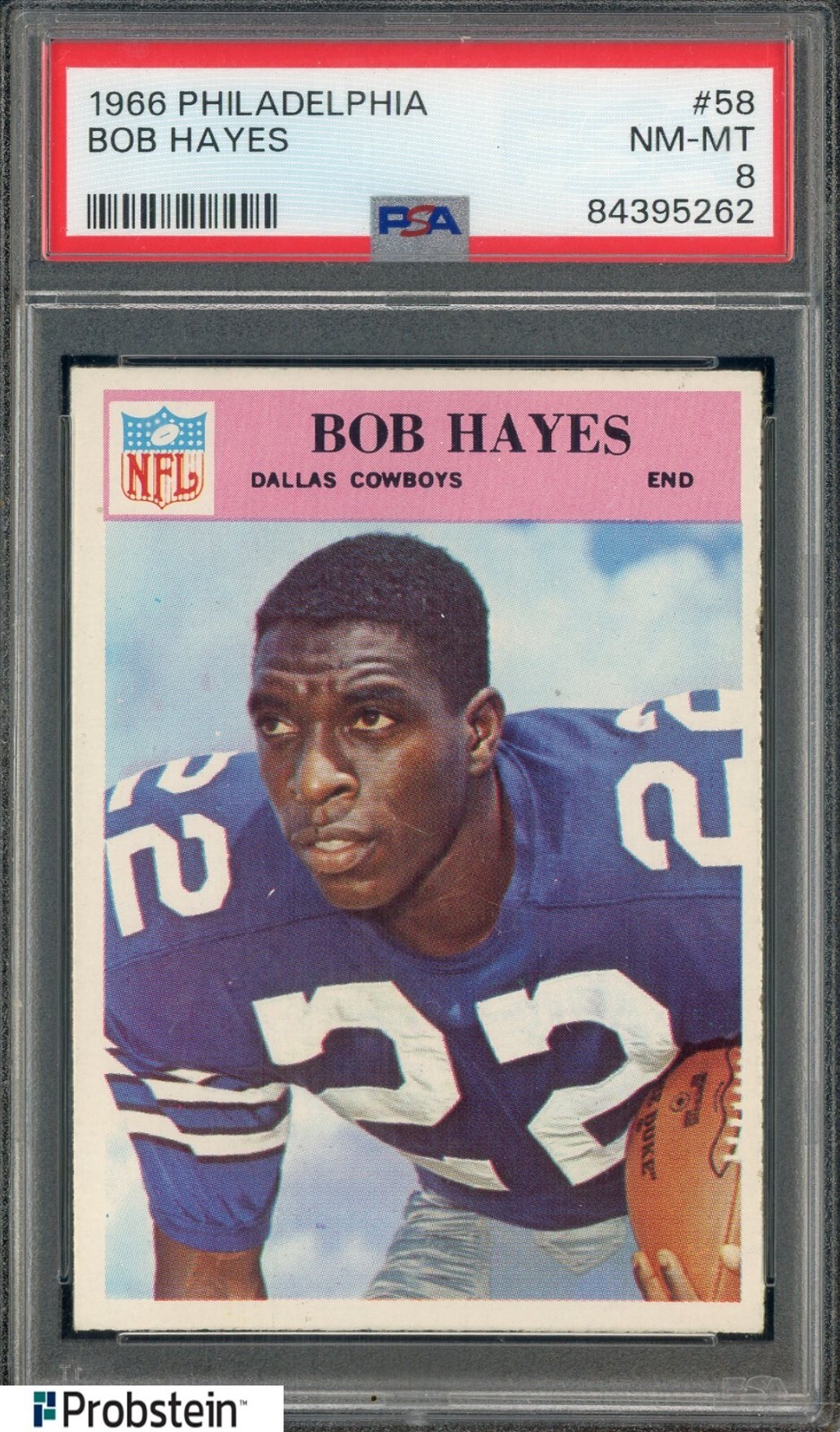 1966 Philadelphia #58 Bob Hayes RC Rookie PSA 8 HOF Cowboys