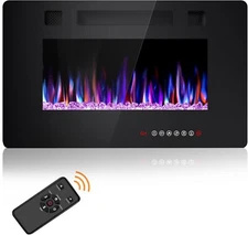 30 inch Electric Fireplace Inserts,in-Wall Recessed & Wall Mounted,Remote &Timer
