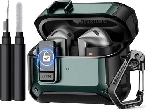 Hardcase für Galaxy Buds 3 Pro/3 mit Karabiner & Reinigungsset Schutz - Bild 3 von 11