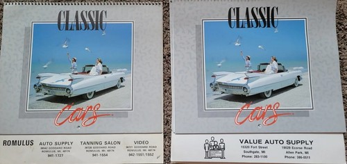 VINTAGE 1990 AUTOMOBILE CALENDARS GOOD CONDITION 13 TOTAL MICHIGAN BUSINESSES - Picture 4 of 12