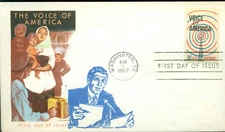1967 FDC - Scott# 1329 - Voice of America - Overseas Mailer Cachet  UA