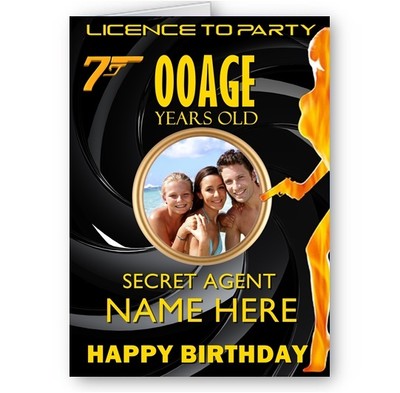 Personalised Photo Name Age 007 James Bond Theme A5 Happy Birthday Card Ebay