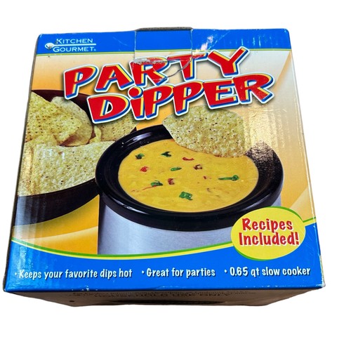 Kitchen Gourmet Party Dipper Mini Crockpot 0.65 Quart Dip Warmer NEW