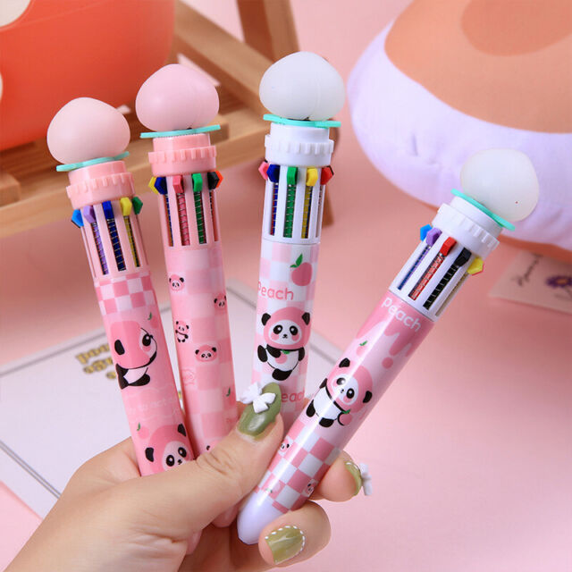 Lovely Peach Panda 10 Colors Chunky Ballpoint Pen Kawaii Pen Multicolor Oil P CH Lovely Peach Panda 10 Colors Chunky Ballpoint Pen Kawaii Pen Multicolor Oil P CH