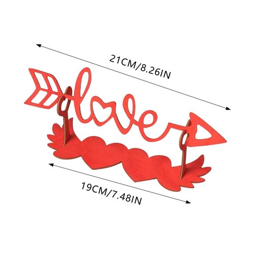 Red Valentine Love Signs Wooden Love Arrow Ornament Valentine Love Arrow - Picture 2 of 4