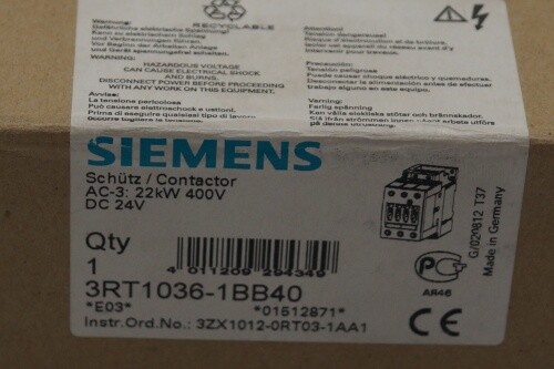 Siemens 3RT1036-1BB40 Schütz 3RT1 036-1BB40 - Picture 3 of 5