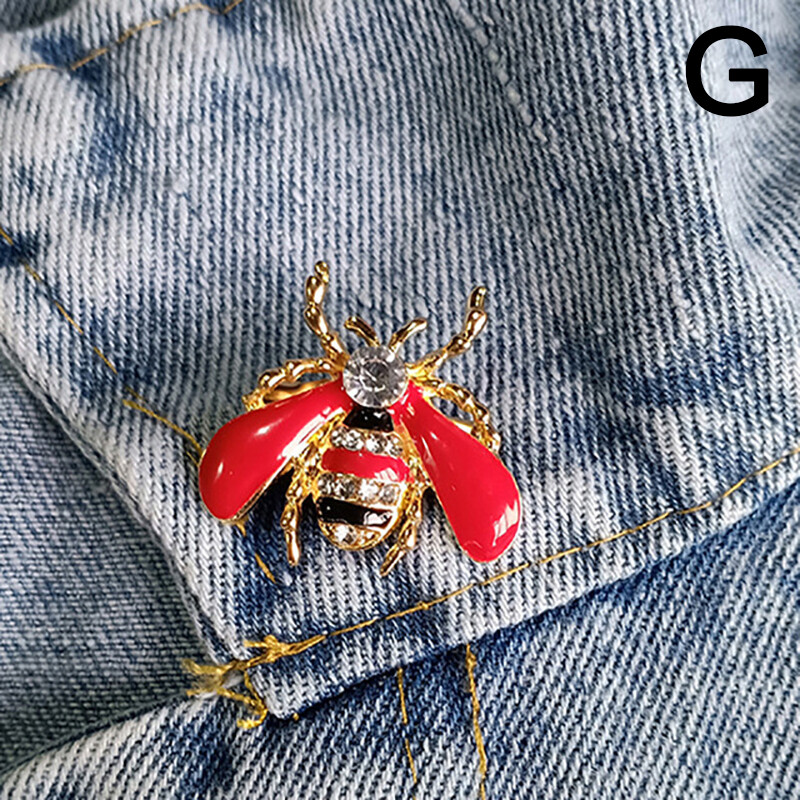Cute Mini Ladybug Ladybird Enamel Rhinestone Brooch Lapel Pin