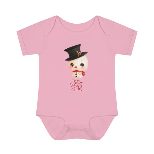 Holly Jolly Infant Baby Rib Bodysuit, Cute Snowman, Newborn Christmas Outfit - Picture 23 of 24