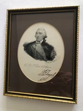Antique print in a vintage frame Louis Philippe II Duke of Orleans