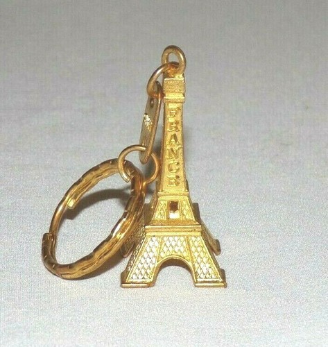 Metal Paris France Souvenir Eiffel Tower Keychain Miniature Figurine Statue 2" - Picture 1 of 4