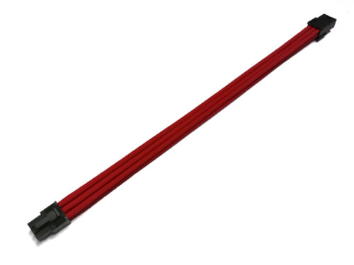 6 Pin PCIE GPU 30cm PSU Extension Red Sleeved + 2 Free cable Combs Shakmods - Picture 2 of 4
