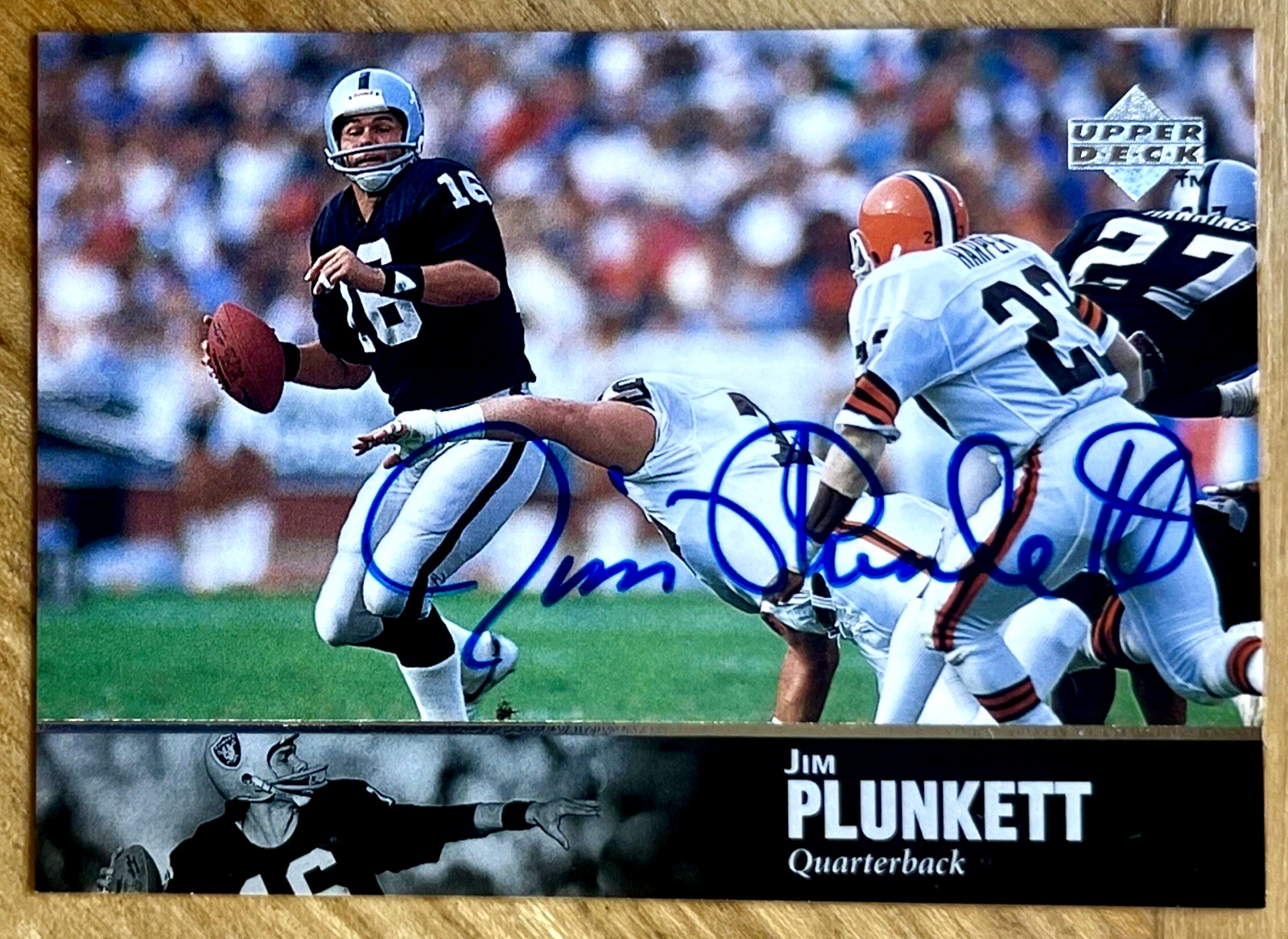 JIM PLUNKETT 1997 Upper Deck Legends On Card Auto SP #AL-155 OAKLAND RAIDERS