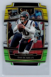 DAVIS MILLS 2021 Panini Select Concourse GREEN & YELLOW Die-Cut Prizm RC #65