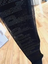 Philipp Plein Tights Monogram Black Crystal Size 3 (WUY0044) $530 -Open Package