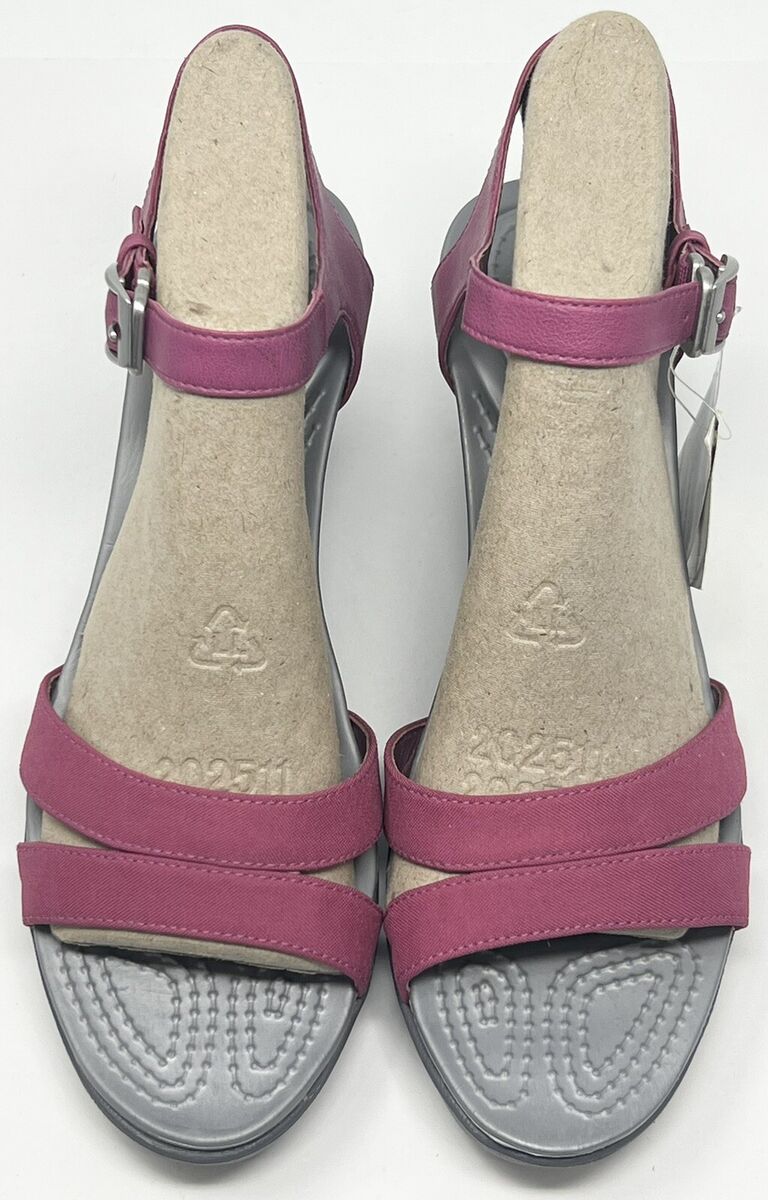 Crocs Leigh II Ankle Strap Wedge Heel Sandal Women's Size 10