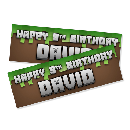 Personalised Mine Birthday Banners / Celebration Banners x2 - Picture 3 of 7