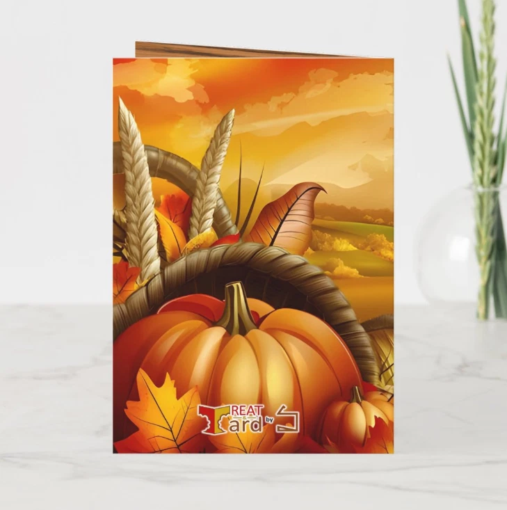 Happy Thanksgiving - 5.5" x 8.5'' Treat-&-Card with Writing Space Inside - Image 3 of 4