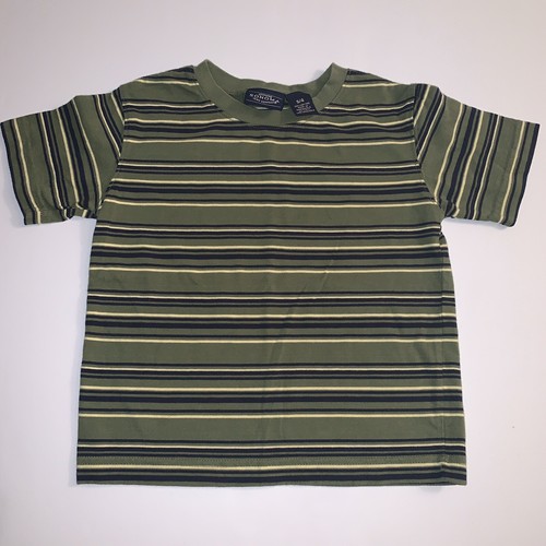 Boys Outfit Lot Of 3 Green Striped Tee, Orange Striped Tank & Navy Shorts Sz 4T - Picture 2 of 10