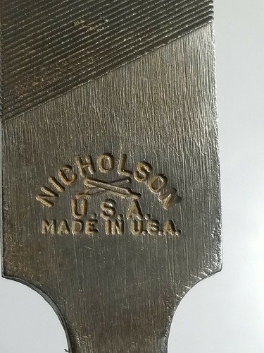 NICHOLSON 12 1/2" flat mill bastard file & 12 1/2" triangle file - Picture 4 of 9