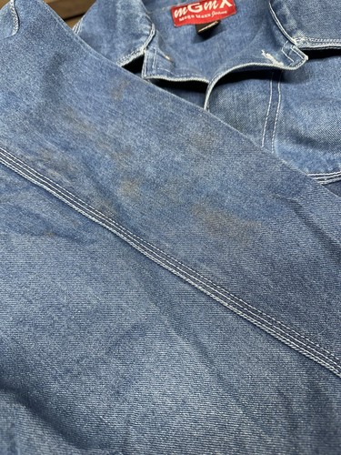 Mega Maxx Jeans Denim Giacca Cappotto Blu Uomo XXL 2XL -Vintage Camionista Skater Thug - Foto 11 di 15