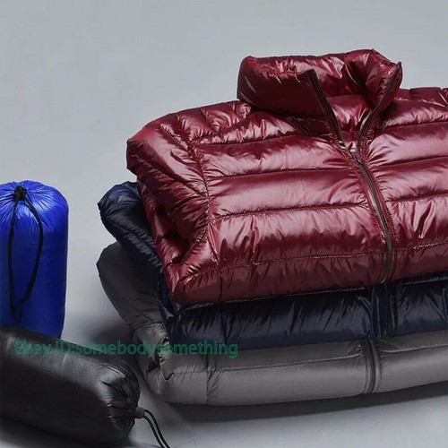 Packable Herren 90 % Entendaunenjacke Winter ultraleicht Mantel Leichtigkeit Puffer USA - Bild 3 von 21