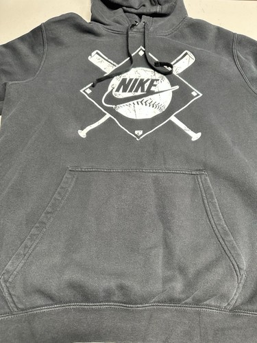 Nike Baseball Hoodie Herren Gr. M Langarm Pullover Schwarz Taschen Sport Wandern - Bild 3 von 13