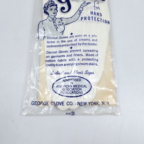 Guantes dérmicos vintage NOS blanco algodón protección de manos para hombre médicos regulares - Imagen 2 de 4